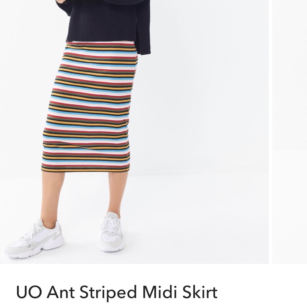 Urban Outfitters Ant Stripped Midi Skirt